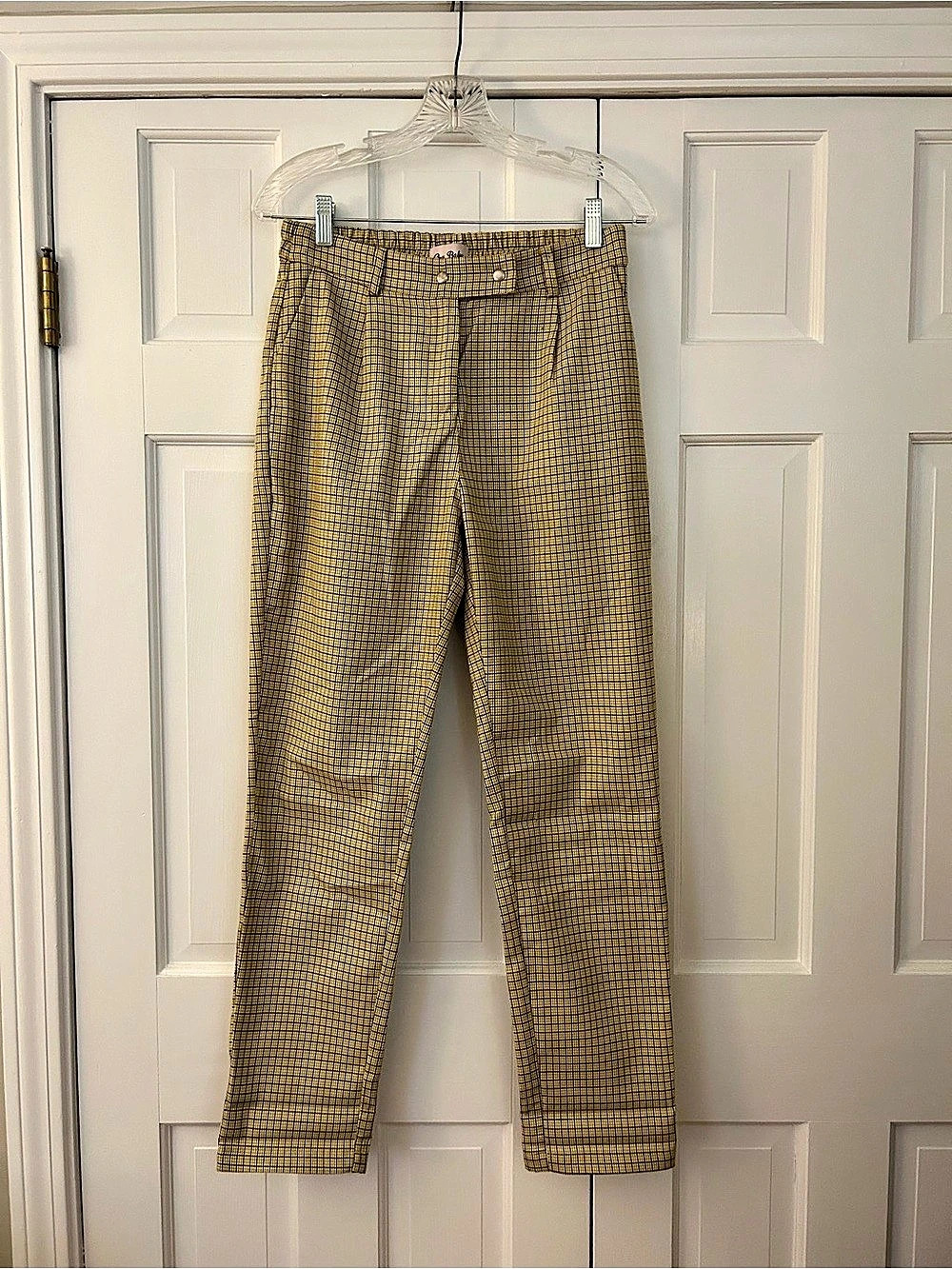 Cry Baby Plaid Straight Leg Pants in Yellow & Black Size Medium